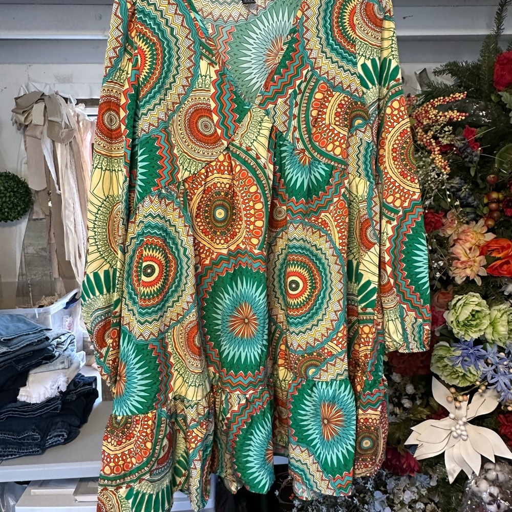 SHEIN Vibrant Geometric and Floral Top